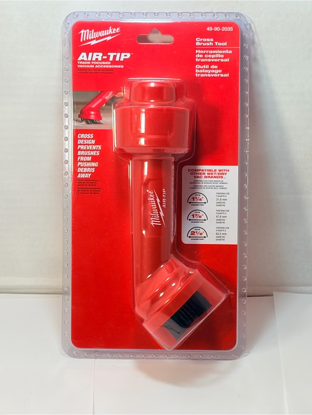 Milwaukee AIR-TIP Cross Brush Tool in Red